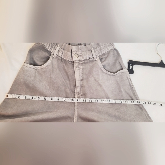 NWOT ZARA -size M-women oversize denim grey jeans-high-rise-stretch waist - Picture 11 of 12